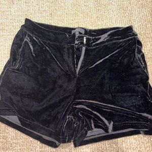 Very J Black Velvet High Waist Shorts